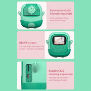 A19B 2.0-Inch 720P HD Reversible Camera Cartoon Children Mini Digital Printing Camera(Green)