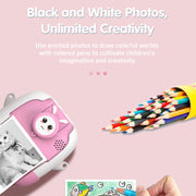 A19B 2.0-Inch 720P HD Reversible Camera Cartoon Children Mini Digital Printing Camera(Green)