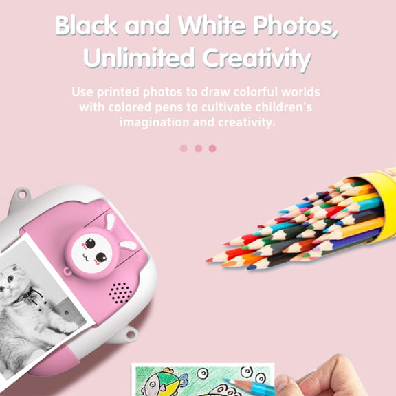 A19B 2.0-Inch 720P HD Reversible Camera Cartoon Children Mini Digital Printing Camera(Green)