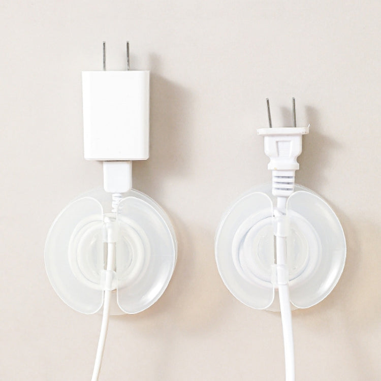 Multi-functional Data Cable Organizer Hole-free Plug Fixer Small Objects Hanger(Transparent)