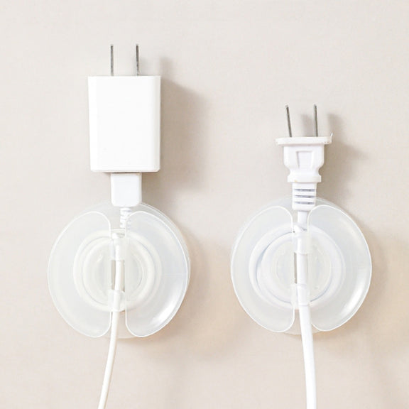 Multi-functional Data Cable Organizer Hole-free Plug Fixer Small Objects Hanger(Transparent)