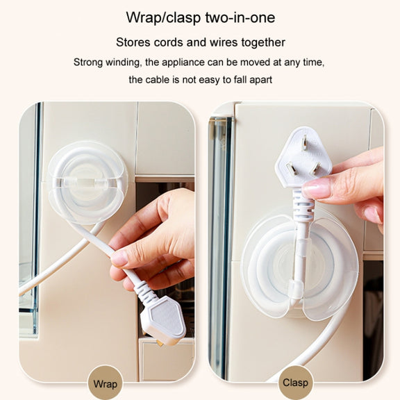 Multi-functional Data Cable Organizer Hole-free Plug Fixer Small Objects Hanger(Transparent)