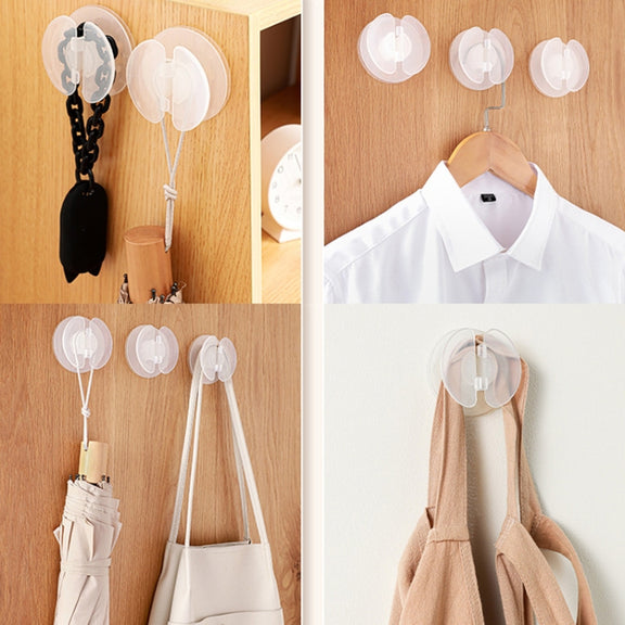 Multi-functional Data Cable Organizer Hole-free Plug Fixer Small Objects Hanger(Transparent)