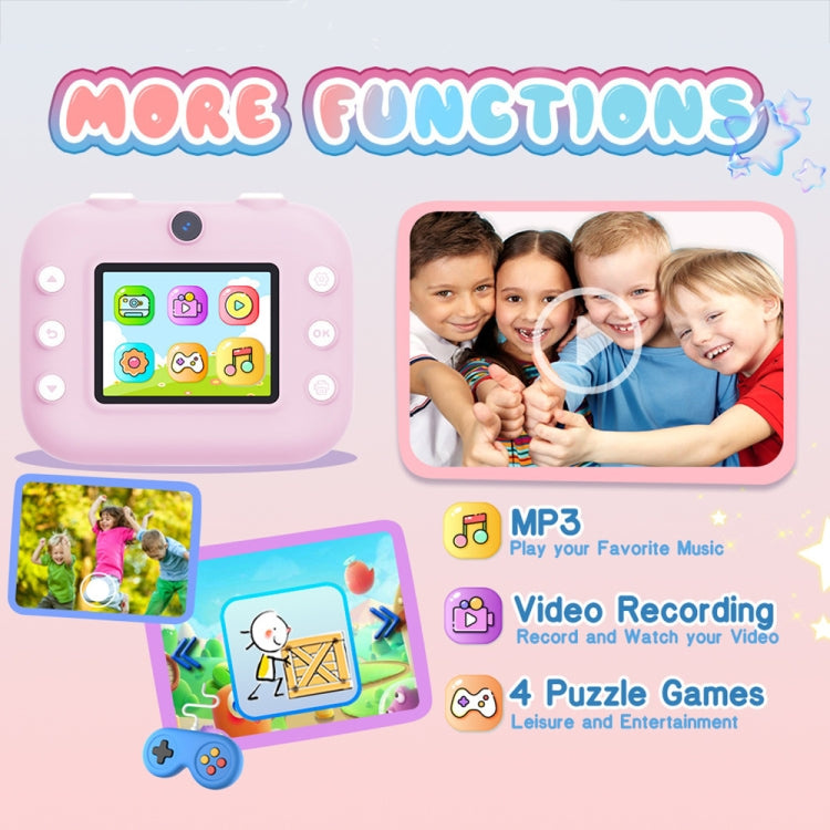 M8 2.4-Inch 1080P HD 2400W Pixel Dual-Camera Children Thermal Printing Camera, Color: Purple
