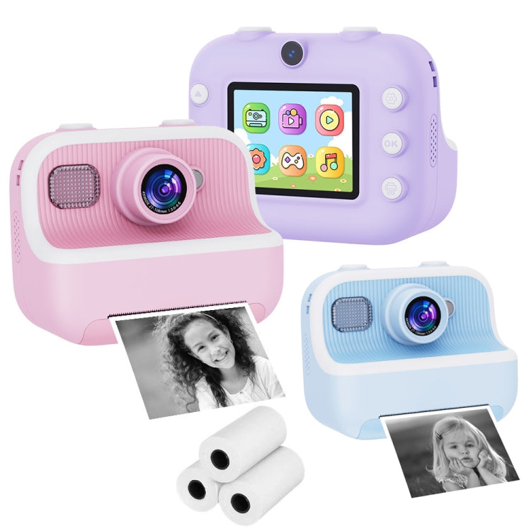 M8 2.4-Inch 1080P HD 2400W Pixel Dual-Camera Children Thermal Printing Camera, Color: Purple
