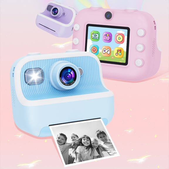 M8 2.4-Inch 1080P HD 2400W Pixel Dual-Camera Children Thermal Printing Camera, Color: Blue