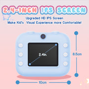 M8 2.4-Inch 1080P HD 2400W Pixel Dual-Camera Children Thermal Printing Camera, Color: Blue