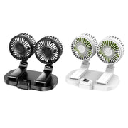 5V USB Port Car Dual-head Fan Circulation Fan(Black)