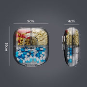 Multi-functional Portable Mini Pill Dispenser Organizer(Transparent Black)