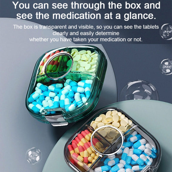 Multi-functional Portable Mini Pill Dispenser Organizer(Cream)