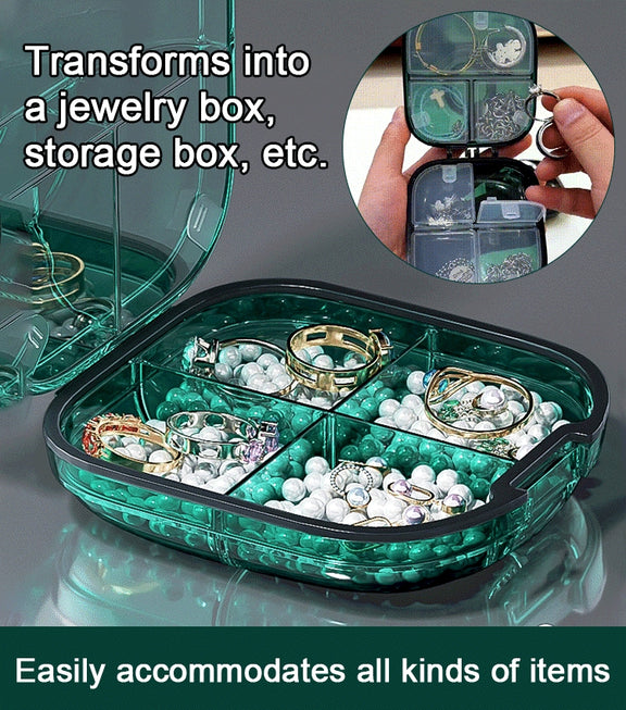 Multi-functional Portable Mini Pill Dispenser Organizer(Transparent Green)