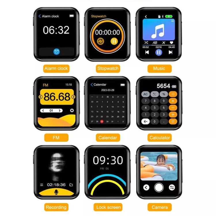 A30  MP3 Player With FHD 720P Digital Camera Bluetooth 5.4 Lossless Sound Audio Player 4GB