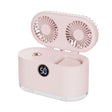 WT-818 Dual-leaf Spray Smart Digital Display Desktop Fan Night Light Humidification Cooler(Pink) - Electric Fans by PMC TechLife | Online Shopping South Africa | PMC TechLife | Buy Now Pay Later Mobicred