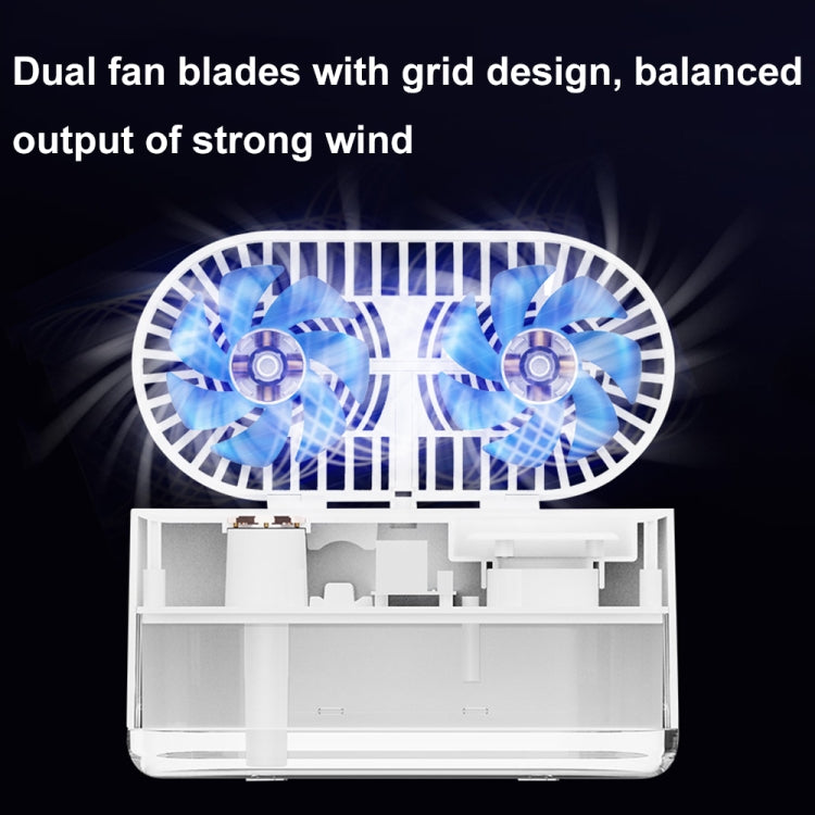 WT-818 Dual-leaf Spray Smart Digital Display Desktop Fan Night Light Humidification Cooler(Pink)