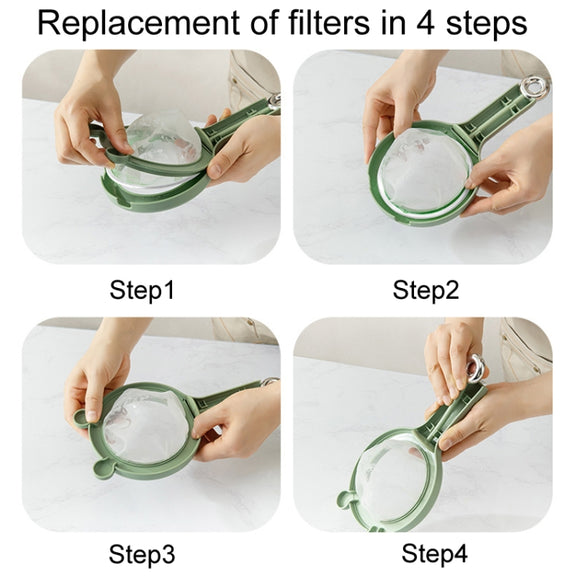 Household Soymilk Strainer Kitchen Juicer Residue Filter(Green)