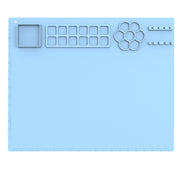 50x40cm Silicone Painting Pad With  Paint Holder Art Mat For Drawing Clay(Sky Blue)