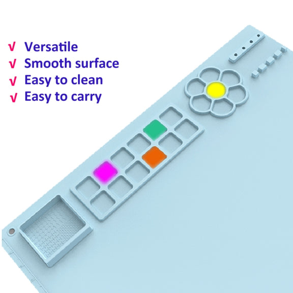 50x40cm Silicone Painting Pad With  Paint Holder Art Mat For Drawing Clay(Pink)