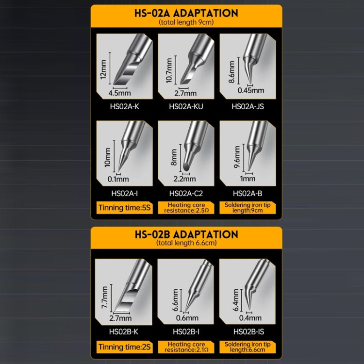 FNIRSI Portable Constant Temperature Soldering Iron Set, Model: HS-02B Standard 3 Head