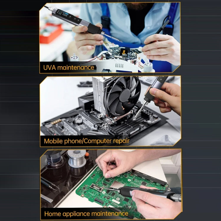 FNIRSI Portable Constant Temperature Soldering Iron Set, Model: HS-02A Standard-B Round Tip