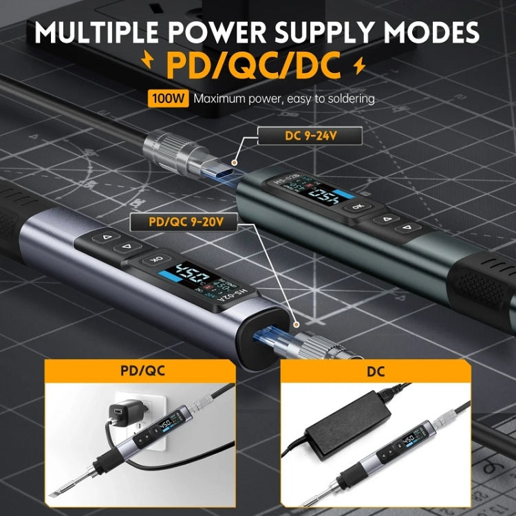 FNIRSI Portable Constant Temperature Soldering Iron Set, Model: HS-02B Standard 3 Head