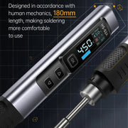 FNIRSI Portable Constant Temperature Soldering Iron Set, Model: HS-02A Standard-B Round Tip