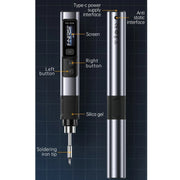 FNIRSI Portable Constant Temperature Soldering Iron Set, Model: HS-02A Standard-B Round Tip
