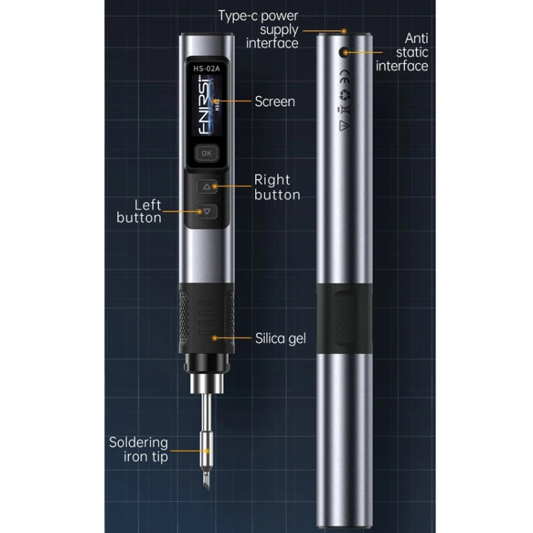 FNIRSI Portable Constant Temperature Soldering Iron Set, Model: HS-02B Standard 3 Head