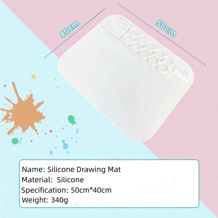 40 x 50cm Square Silicone Painting Pad  Art Mat for Drawing Clay(Light Purple)
