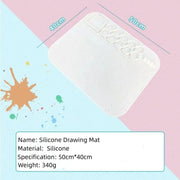 40 x 50cm Square Silicone Painting Pad  Art Mat for Drawing Clay(Sky Blue)
