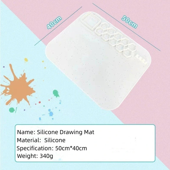 40 x 50cm Square Silicone Painting Pad  Art Mat for Drawing Clay(Sky Blue)