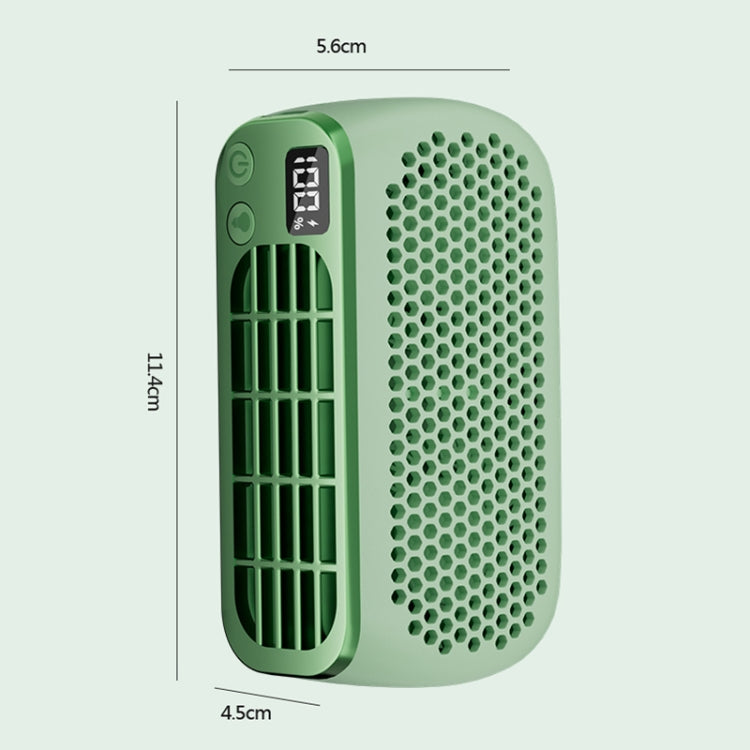 USB Charging Digital Display Portable Bladeless Outdoor Mini Night Light Fan(Green)
