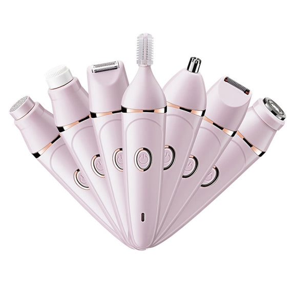 7 In 1 Multifunction Women Shaver USB Charging Epilator Eyebrow Trimmer(Pink)