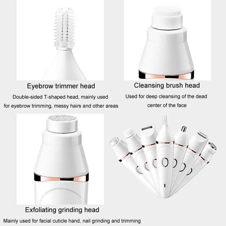 7 In 1 Multifunction Women Shaver USB Charging Epilator Eyebrow Trimmer(Pink)