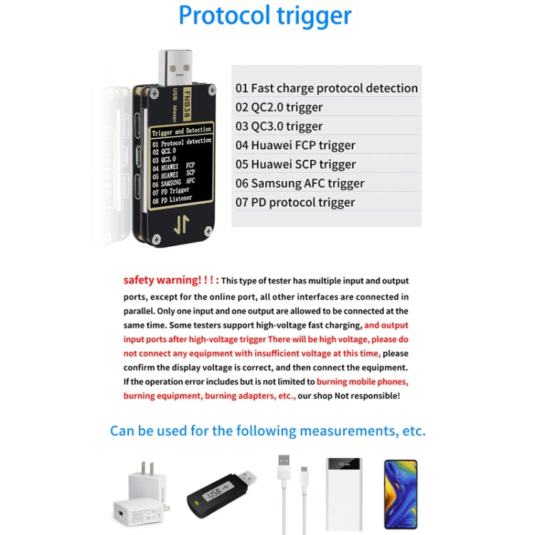 FNIRSI FNB38 USB Voltage And Current Meter Capacity Fast Charging Protocol Tester(Black)