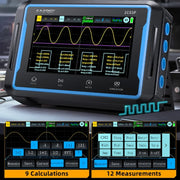 FNIRSI 2C53P Dual Channel Flat Panel Digital Oscilloscope Multimeter Signal Generator 3 In 1(Black)