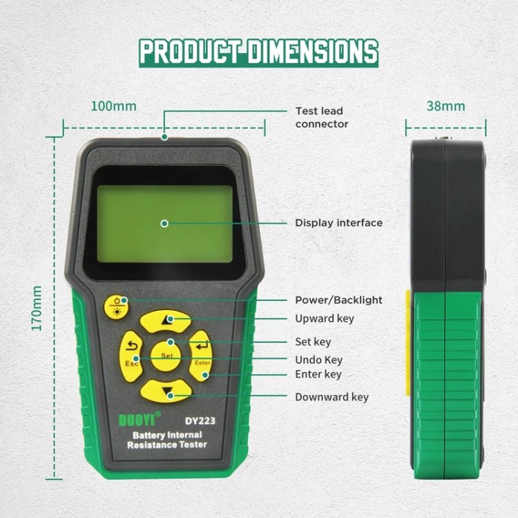 DUOYI DY223 Electrical Vehicle Voltage Testing And Fault Diagnostic Instrument(Test Clip+Guage Pen+Clip Base)