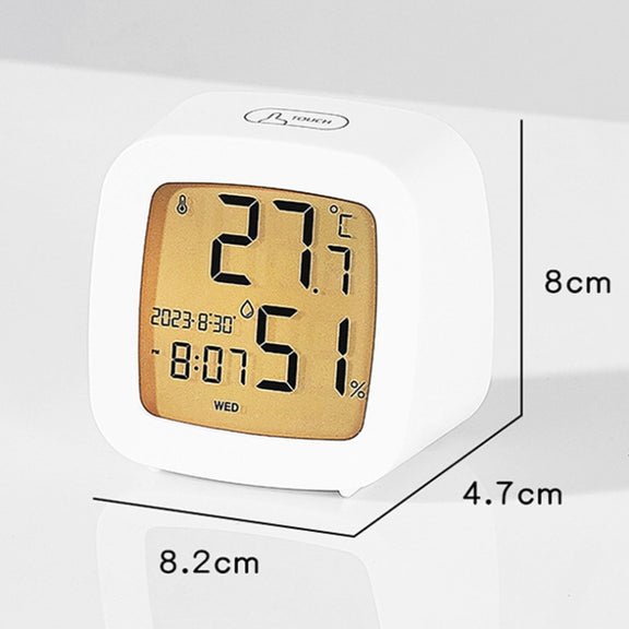 Multifunctional Temperature and Humidity LCD Clock Home Bedside Alarm Clock(2205 Black)