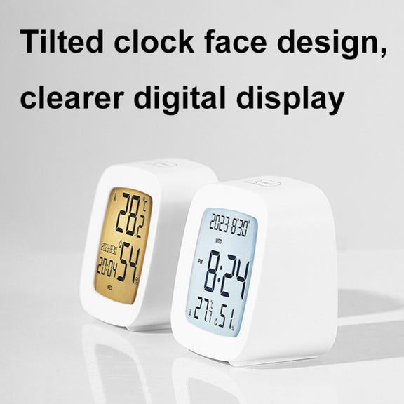 Multifunctional Temperature and Humidity LCD Clock Home Bedside Alarm Clock(2205 Black)