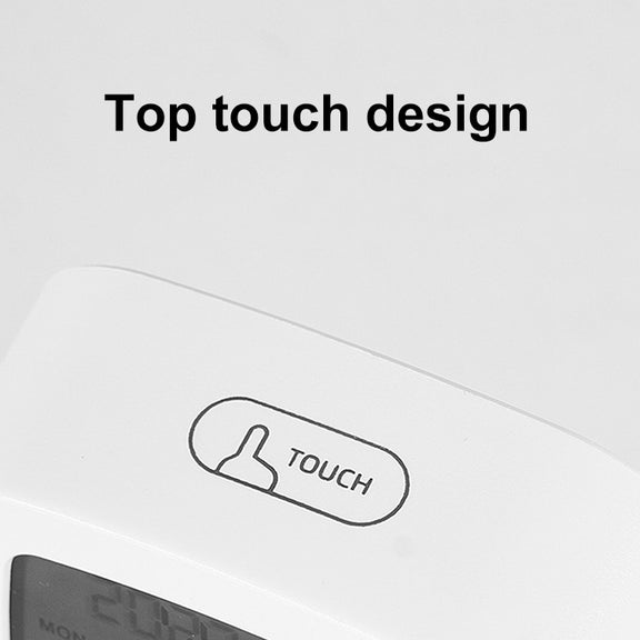 Multifunctional Temperature and Humidity LCD Clock Home Bedside Alarm Clock(2306 White)