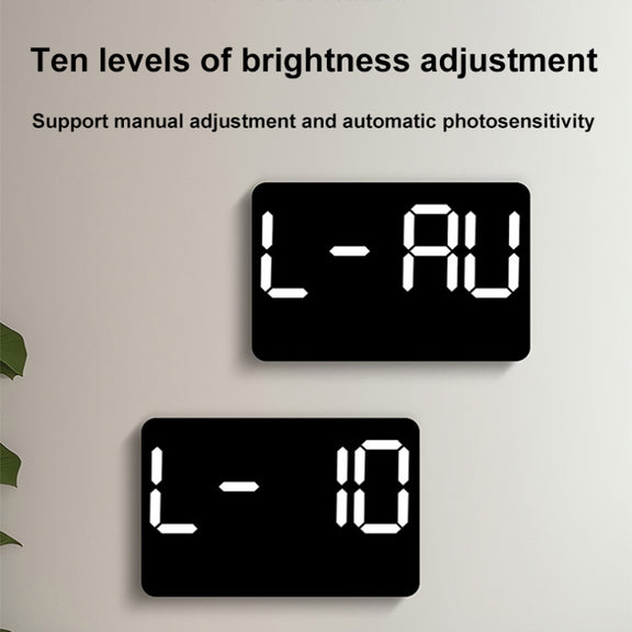 Multifunctional LED Digital Display Electronic Wall Clock Living Room Silent Alarm Clock, Color: Green