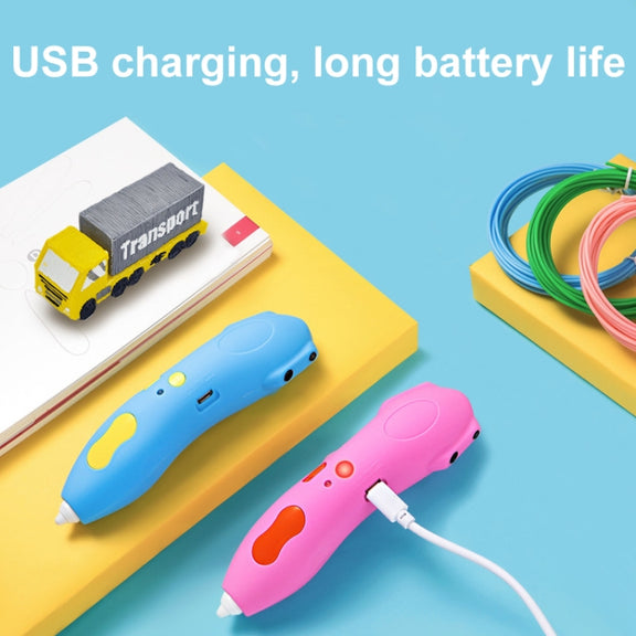 Infrared Sensing Low-temperature 3D Printing Pen Children DIY Graffiti Painting Pen(1000 mAh-Pink)