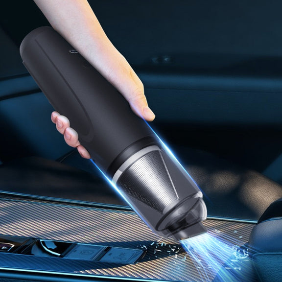 3 in 1 Mini Wireless Charging Handheld Car Vacuum Cleaner(Stainless Steel Filter Black)