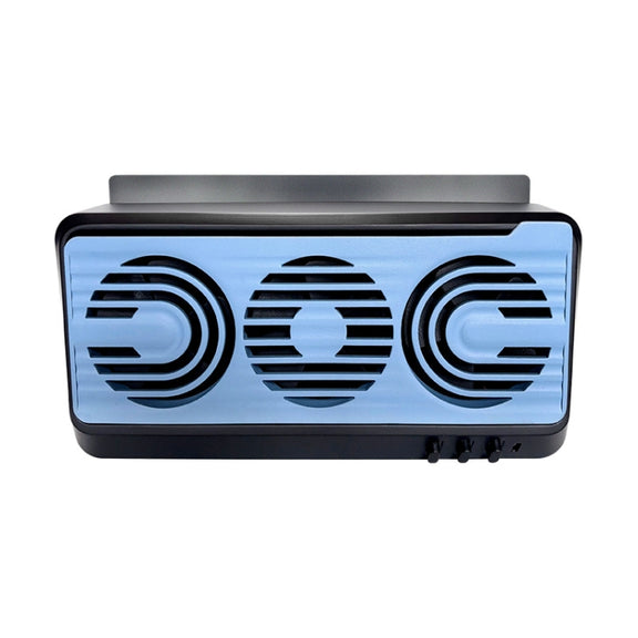 Solar Car Exhaust Fan Air Circulation Cooling Ventilation Fan(Black Blue)