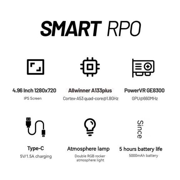Trimui Smart Pro 4.96 Inch IPS Screen Handheld Game Console Open Source Linux System 256G(Black)