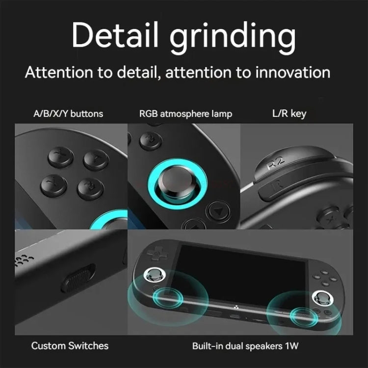 Trimui Smart Pro 4.96 Inch IPS Screen Handheld Game Console Open Source Linux System 256G(Black)