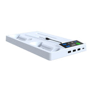 For PS5 Slim iplay HA-8006 Console Multifunctional Cooling Dock Handle Dual Charging Stand Handle Headphone Organizer(White)