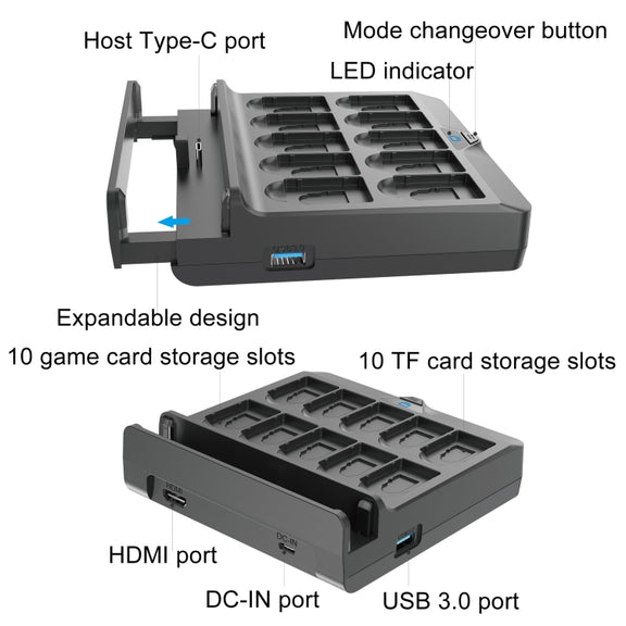 For Switch / Switch OLED Iplay NG-SW279 Cast Screen Charger Video Conversion Dock With Storage(Black)