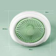 Night Light Desktop Folding Fan Outdoor Camping Hanging Mini Fan, Color: Orange Upgraded