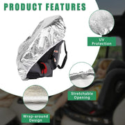 50x90cm Universal Baby Safety Seat Sunshade Dustproof Cover(Silver)
