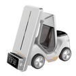 T20 5-in-1 Car-shaped Desktop Alarm Clock Wireless Charger with Atmosphere Light(White) - free shipping - PMC Jewellery - Order now!